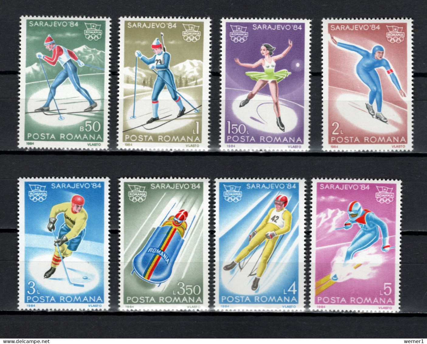 Romania 1984 Olympic Games Sarajevo Set Of 8 MNH - Inverno1984: Sarajevo