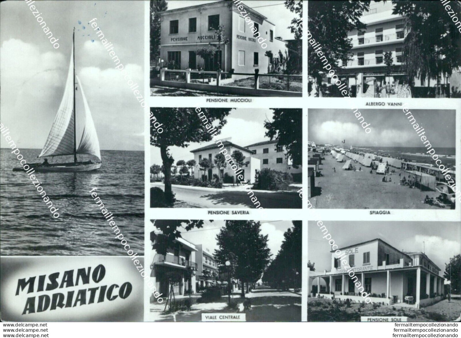 Bb462 Cartolina  Misano Adriatico 7 Vedutine Rimini Emilia Romagna - Rimini