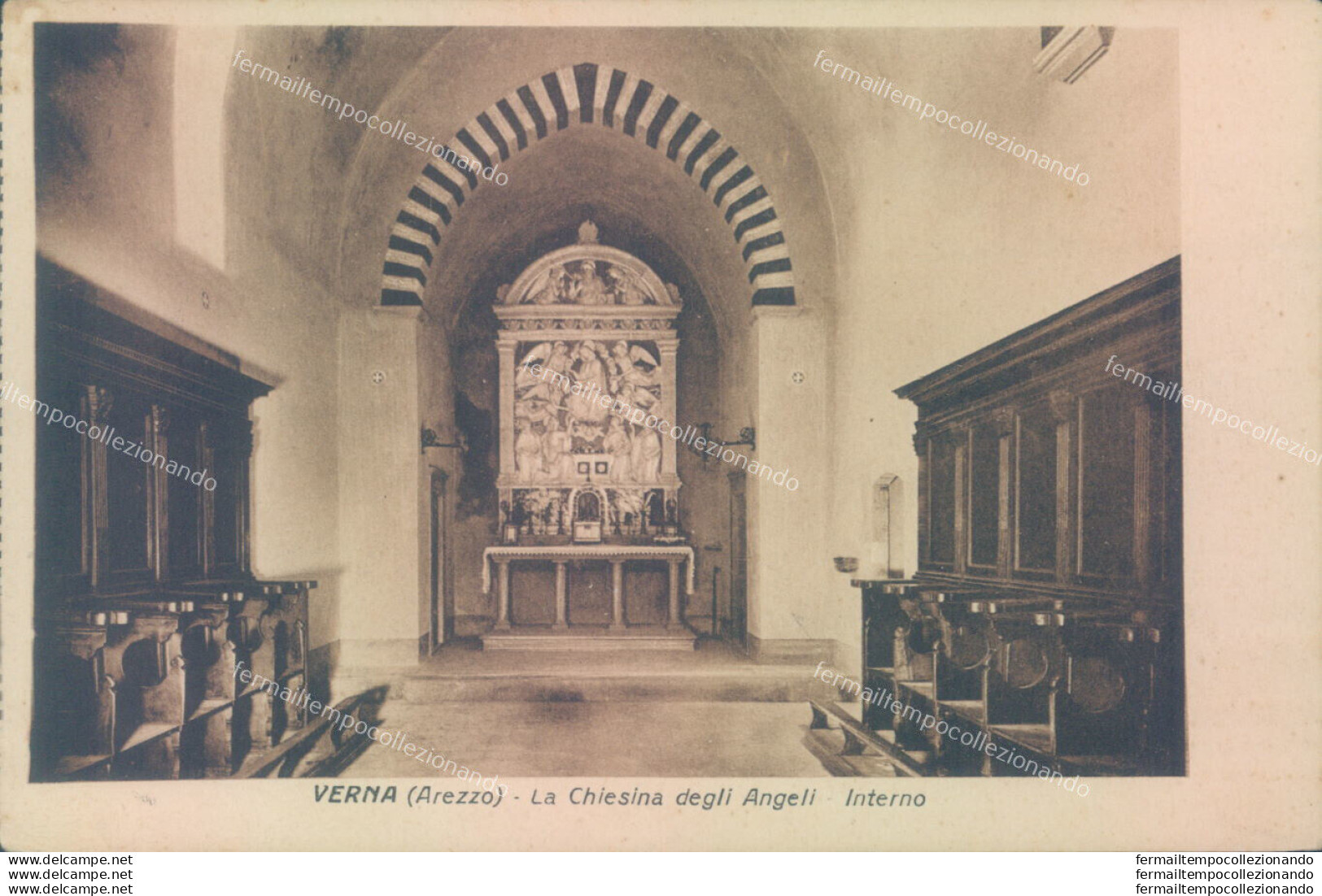 Z149 Cartolina Verna La Chiesina Degli Angeli Interno Provincia Di Arezzo - Arezzo