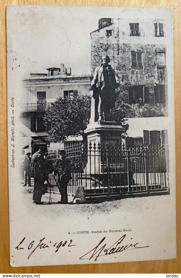 Carte Postale Corte Affranchie Type Blanc Oblitéré Convoyeur Calvi à Ponte-Leccia 1902 - Posta Ferroviaria