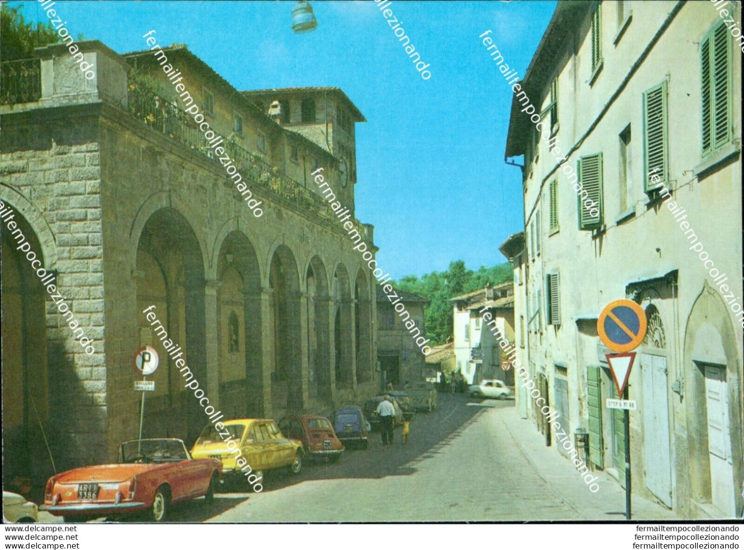 Bn678 Cartolina Loro Ciufenna Via Vittorio Emanuele Provincia Di Arezzo - Arezzo