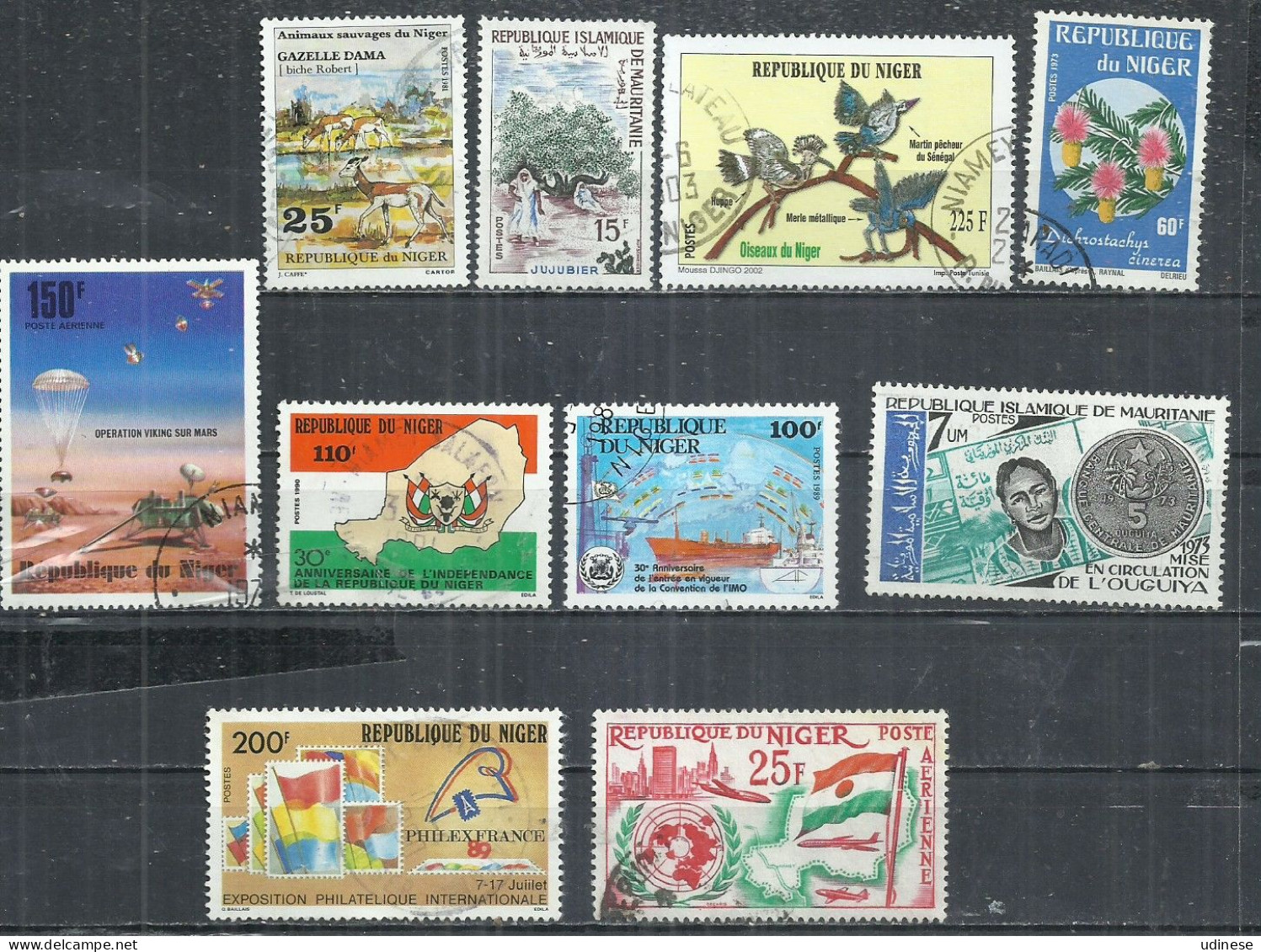 TEN AT A TIME - NIGER - LOT OF 10 DIFFERENT 3 - POSTALLY USED OBLITERE GESTEMPELT USADO - Niger (1960-...)