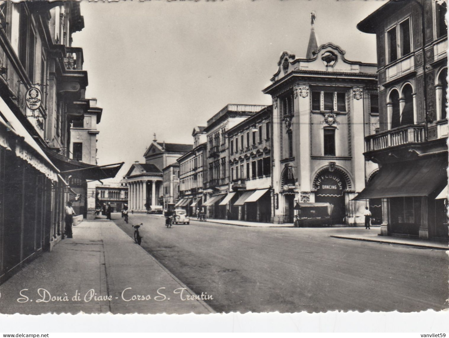 SAN DONÀ DI PIAVE-VENEZIA-CORSO S. TRENTIN CARTOLINA VERA FOTO-VIAGG. IL 11-7-1955 - Venezia (Venedig)