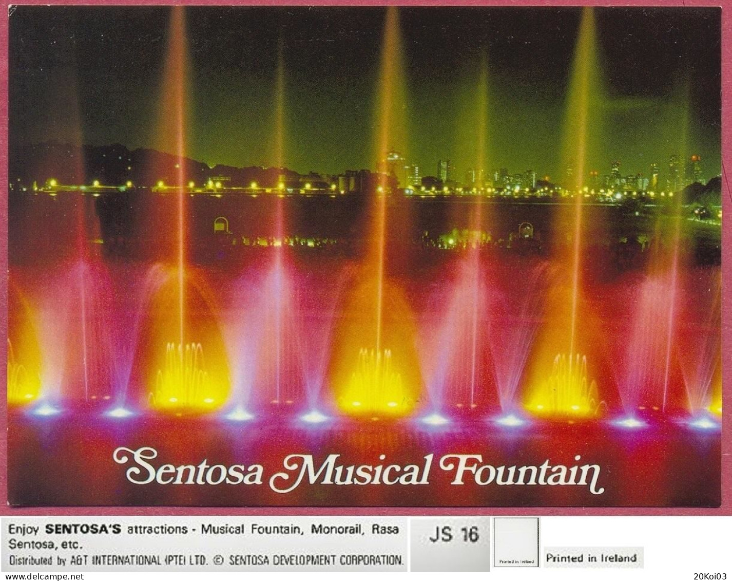 Singapore SENTOSA Musical Fountain 1982, Monorail, Rasa_JS 16 A&T International (PTE) LTD_UNC_cpc - Singapore