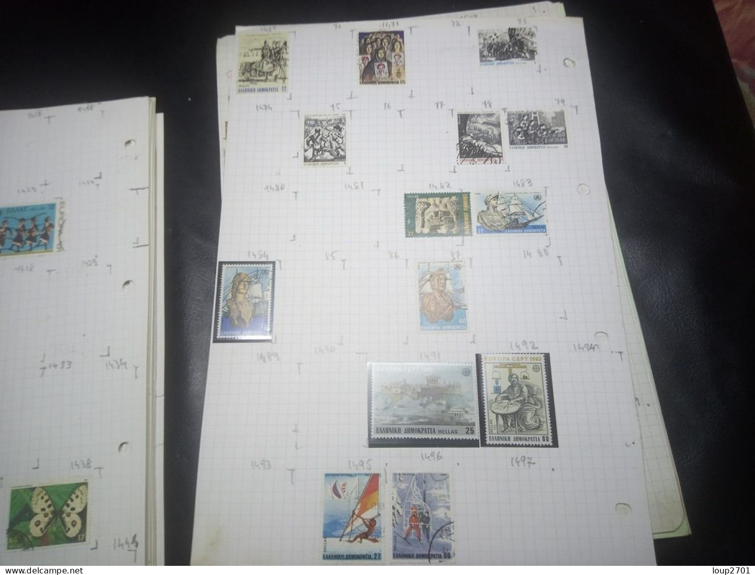 DM947 LOT FEUILLES GRECE N / O A TRIER COTE++ DEPART 10€