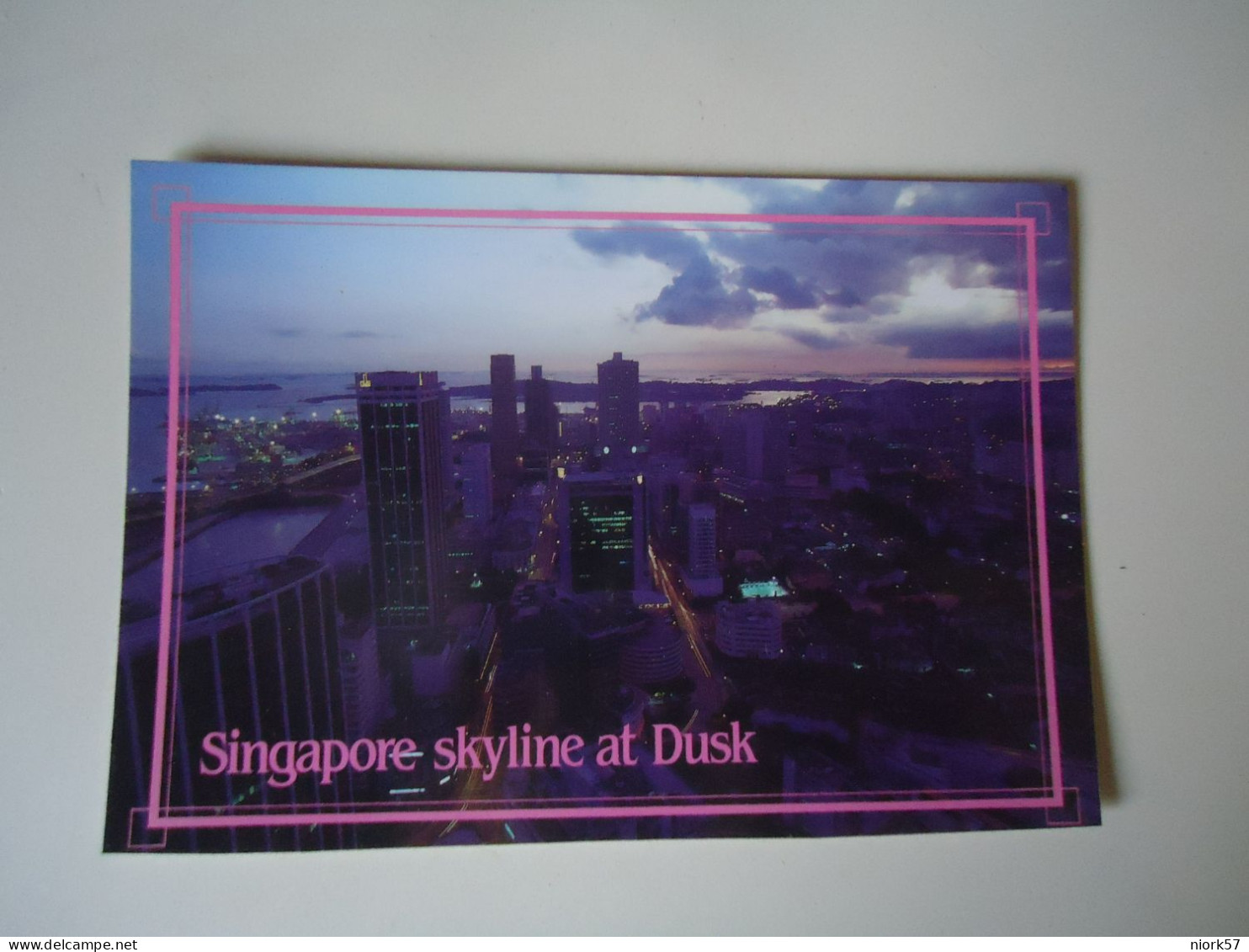 SINGAPORE POSTCARDS  SKYLINE AT DUSK  FOR MORE PURCHASES 10% DISCOUNT - Singapour