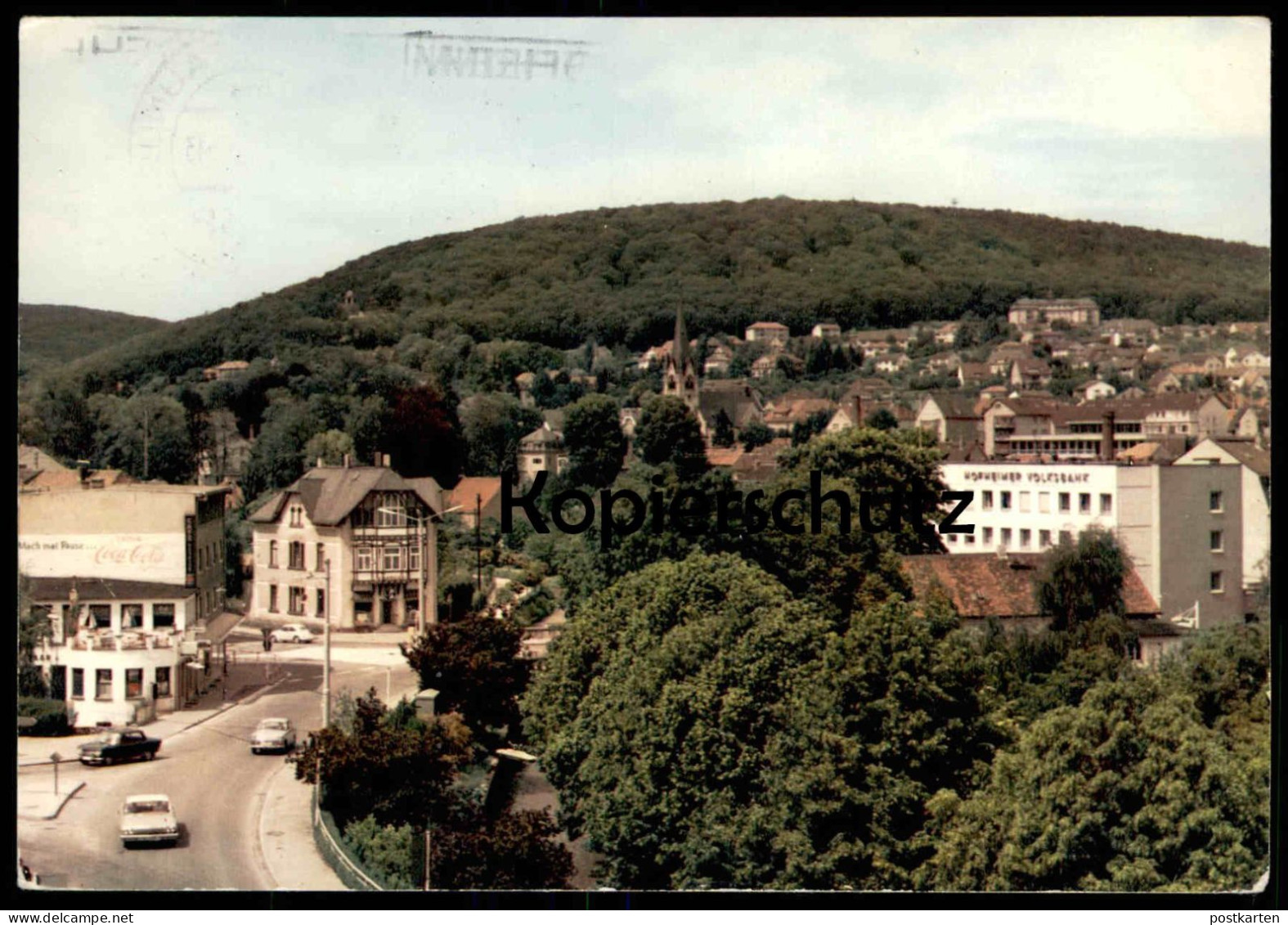 ÄLTERE POSTKARTE HOFHEIM TAUNUS PANORAMA HOFHEIMER VOLKSBANK WERBUNG MACH MAL PAUSE COCA COLA Ansichtskarte Cpa Postcard - Hofheim