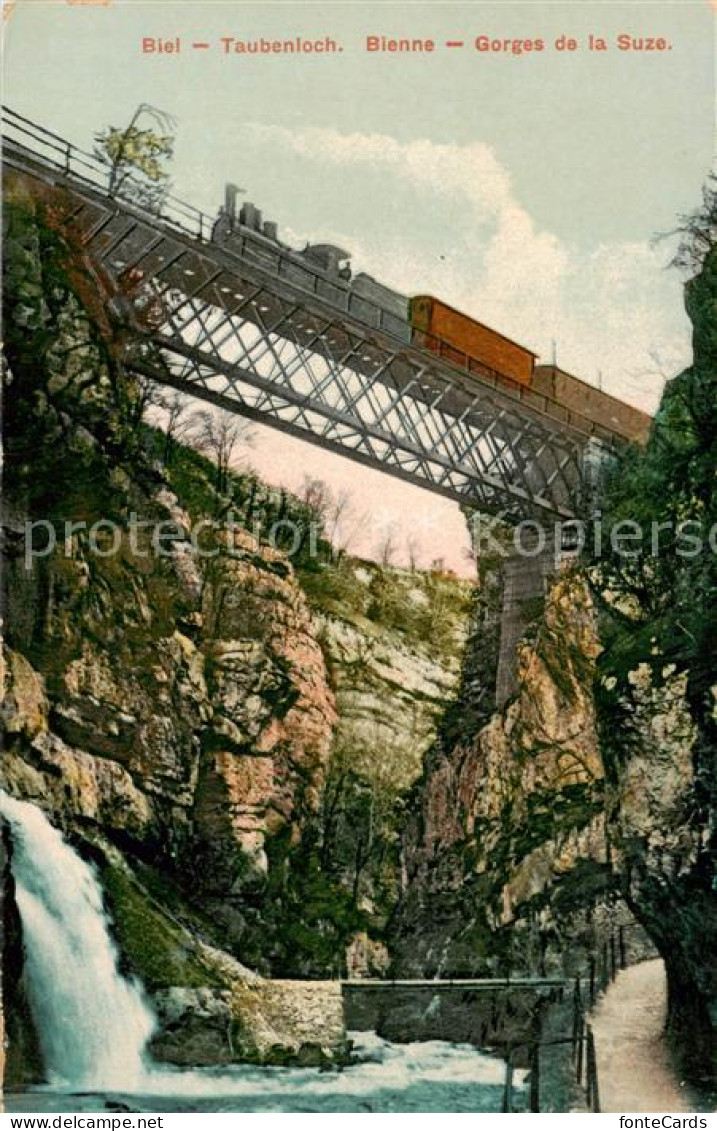 13796243 Biel Bienne Wasserfall Taubenlochschlucht Eisenbahnbruecke Gorges De La - Otros & Sin Clasificación