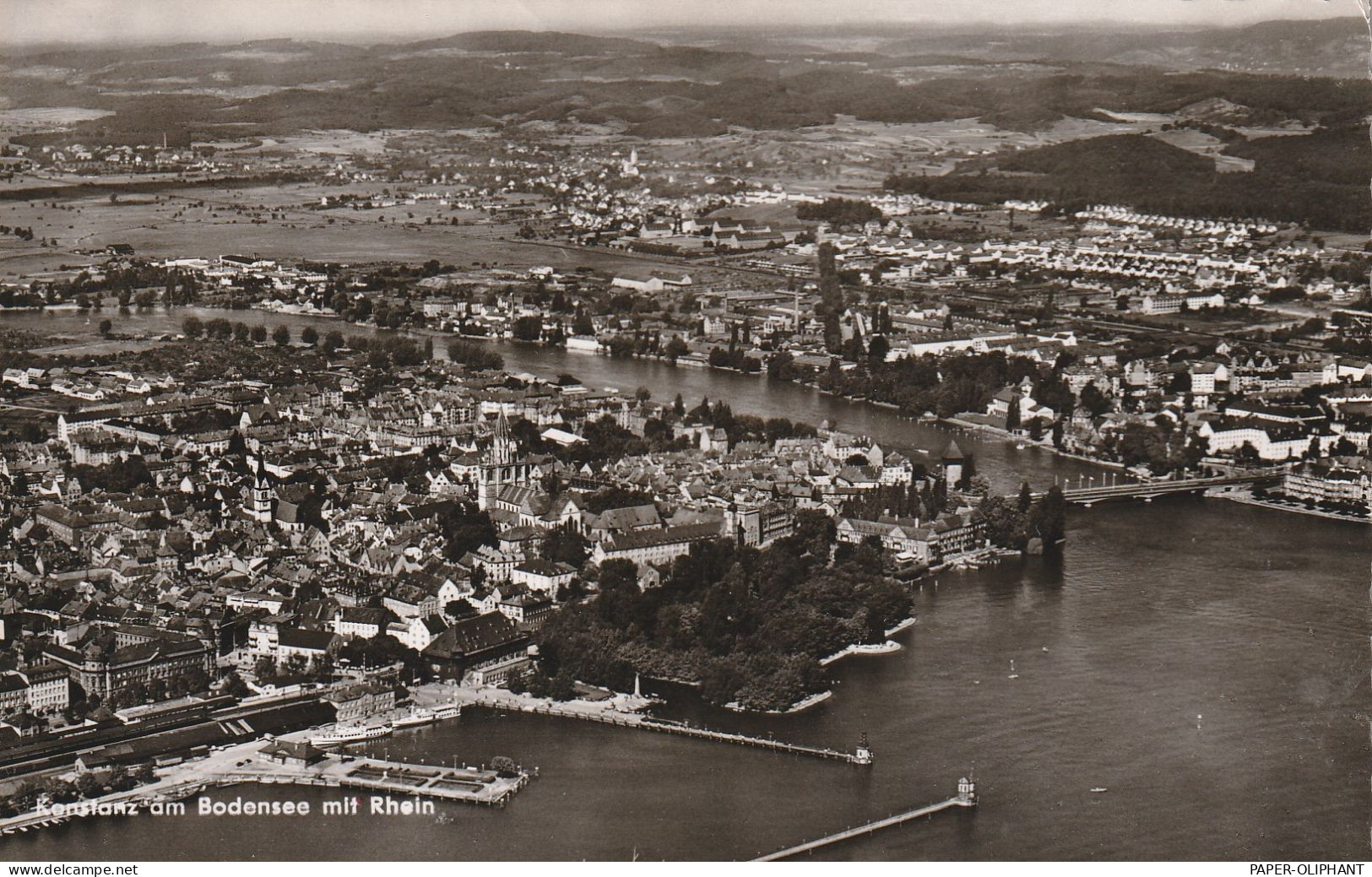 7750 KONSTANZ, Luftaufnahme, Bodensee & Rhein, 1961 - Konstanz