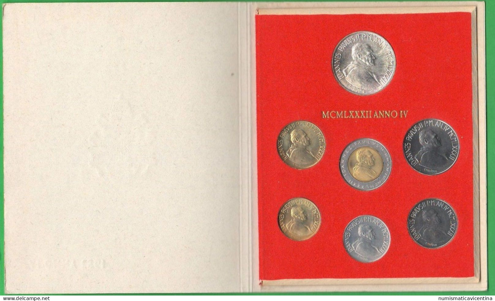 Vaticano Serie 1982 Wojtyla Vatikan City Anno IV° UNC Divisionale 7 Valori Set Coin Papal City - Vatican
