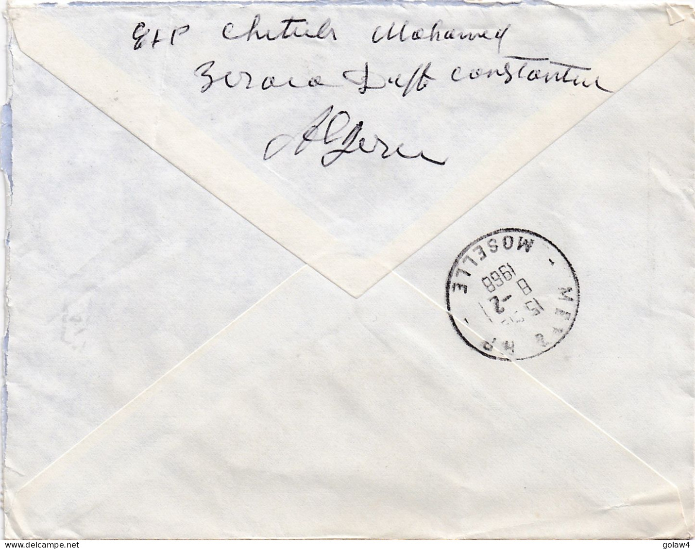 36828# ALGERIE LETTRE RECOMMANDE Obl ZERAIA CONSTANTINE 1968 Pour METZ MOSELLE - Algerien (1962-...)