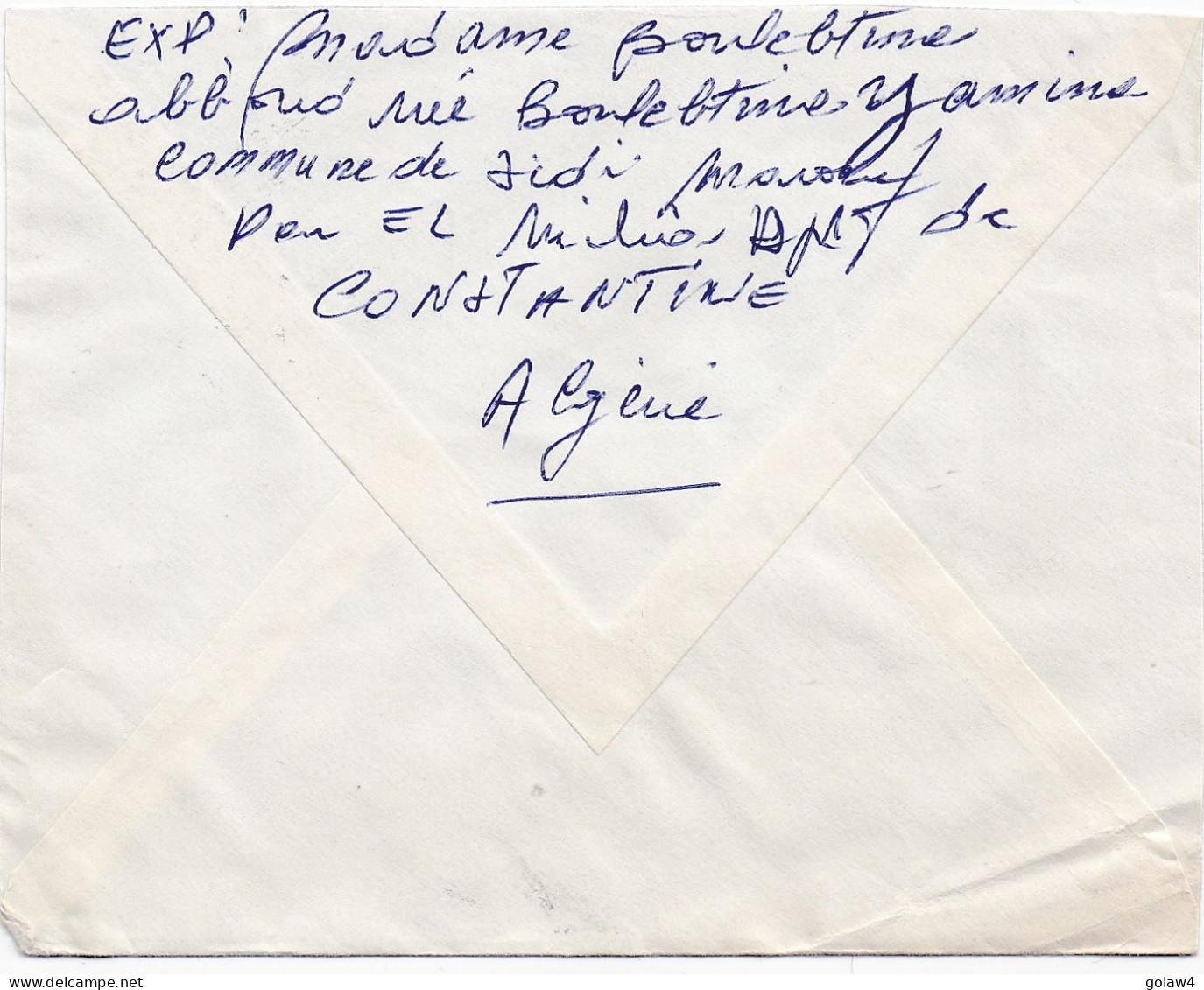 36829# ALGERIE LETTRE Obl SIDI MAROUF CONSTANTINE 1968 MAAROUF Pour METZ MOSELLE - Algeria (1962-...)