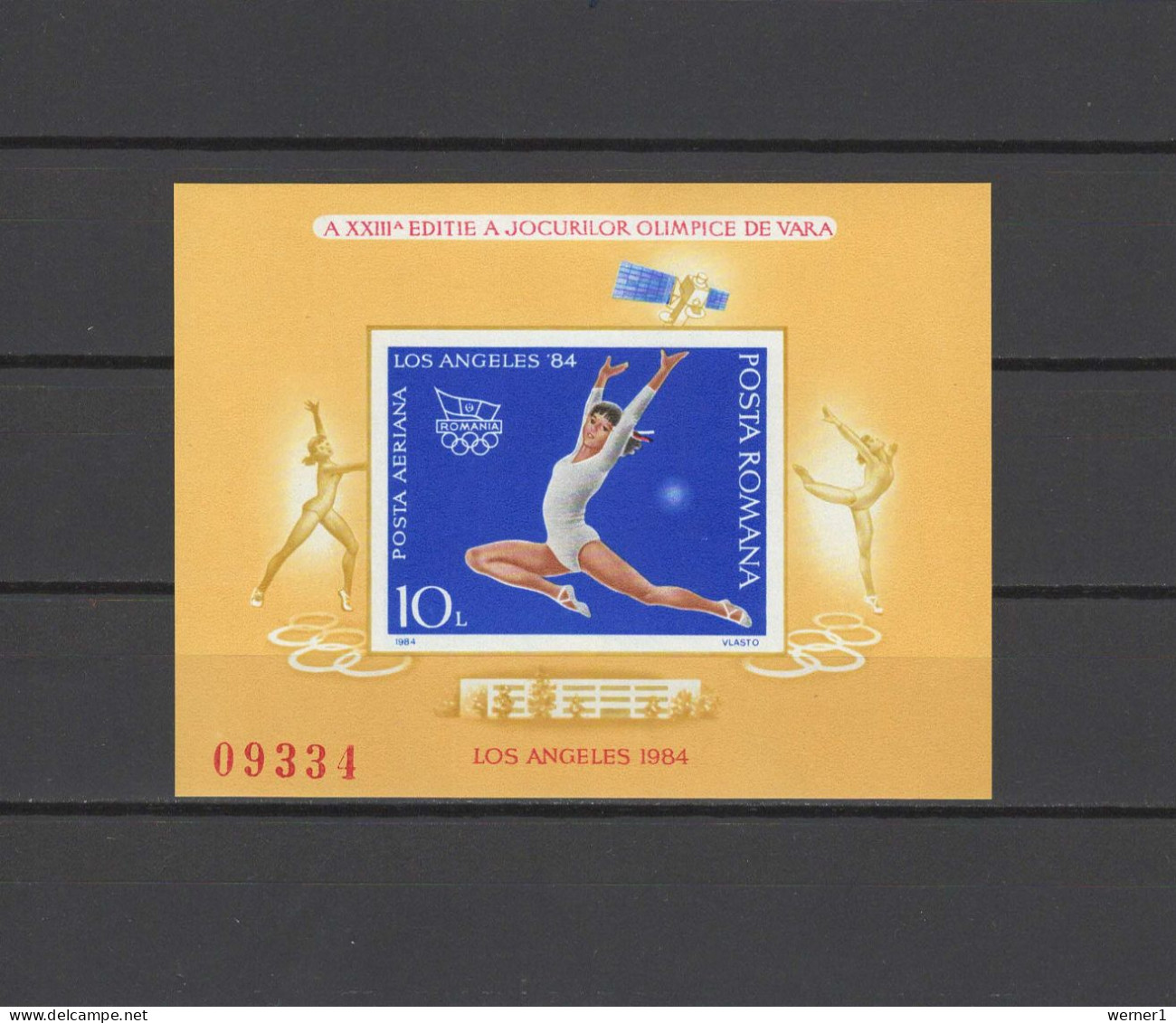 Romania 1984 Olympic Games Los Angeles, Space, Gymnastics S/s Imperf. MNH - Verano 1984: Los Angeles