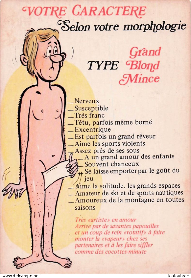 VOTRE CARACTERE TYPE GRAND BLOND MINCE - Humour