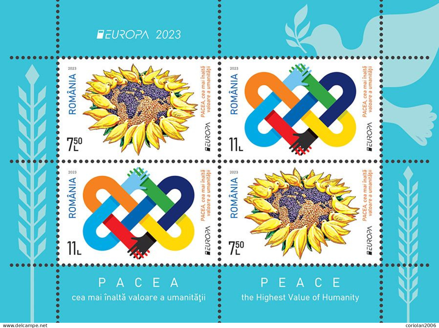 Romania 2023 / Europa / Peace / Block Type 1 / Set 2 Series - 2023