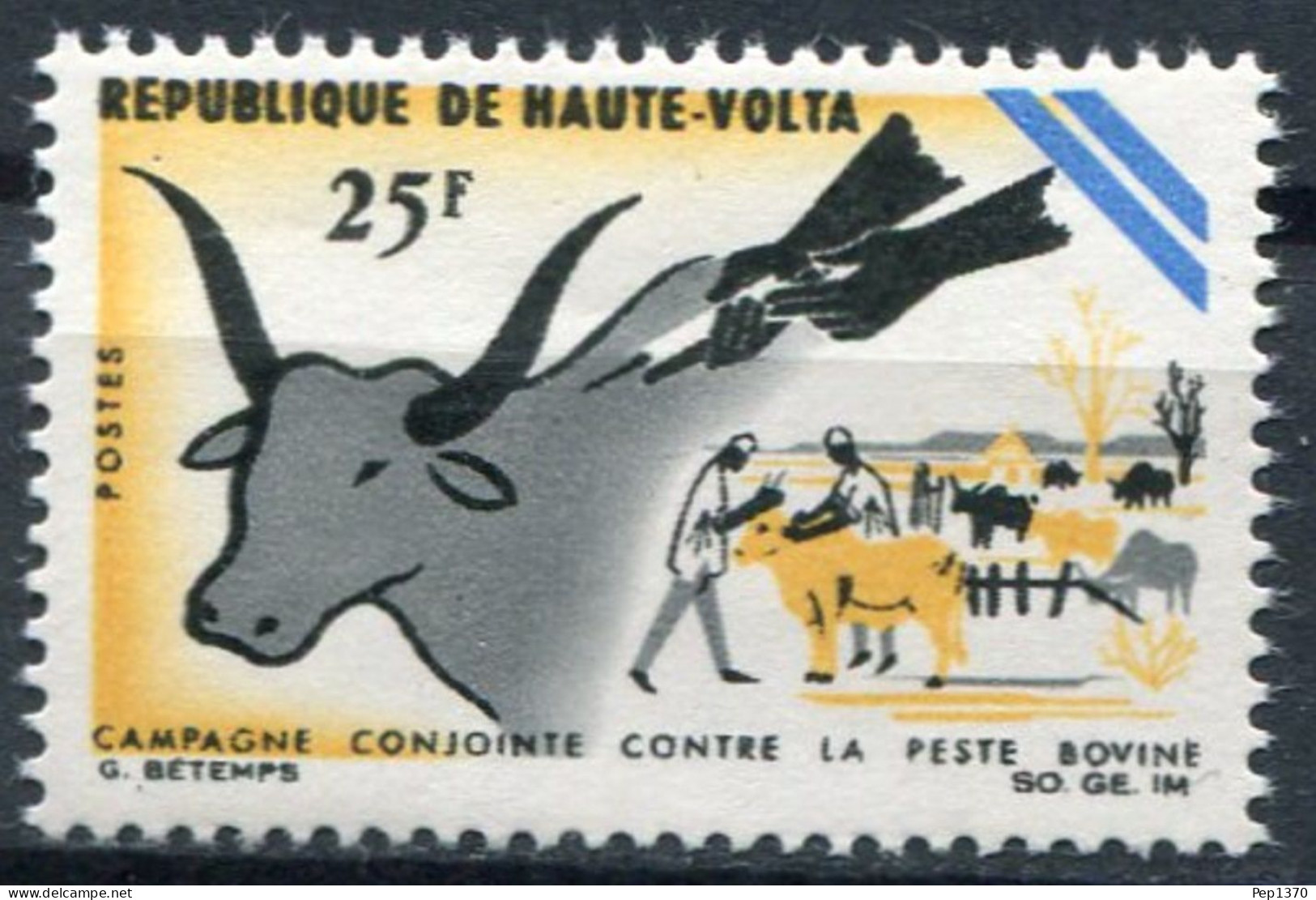 ALTO VOLTA 1966 - HAUTE VOLTA - LUCHA CONTRA LA PESTE BOVINA - YVERT 172** - Upper Volta (1958-1984)