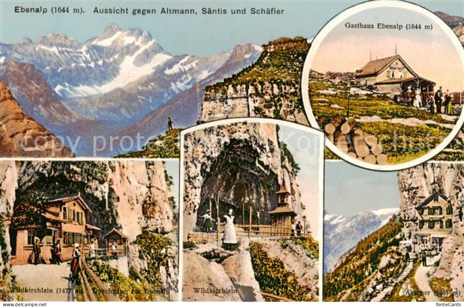 13795703 Ebenalp 1641m AI Aussicht Gegen Altmann Saentis Und Schaefler Bergwelt  - Autres & Non Classés