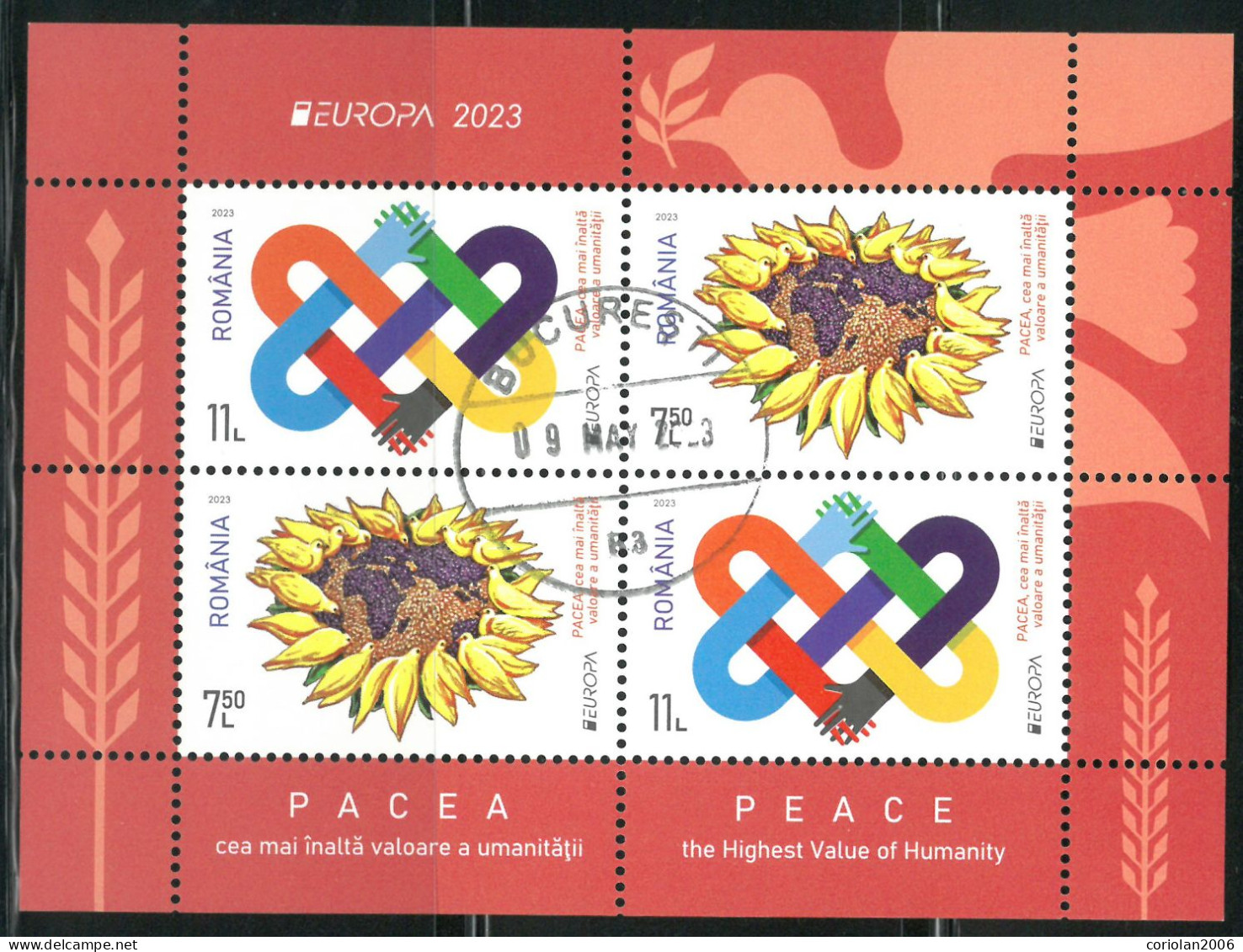 Romania 2023 / Europa / Peace / Block Type 2 / Set 2 Series Used - 2023