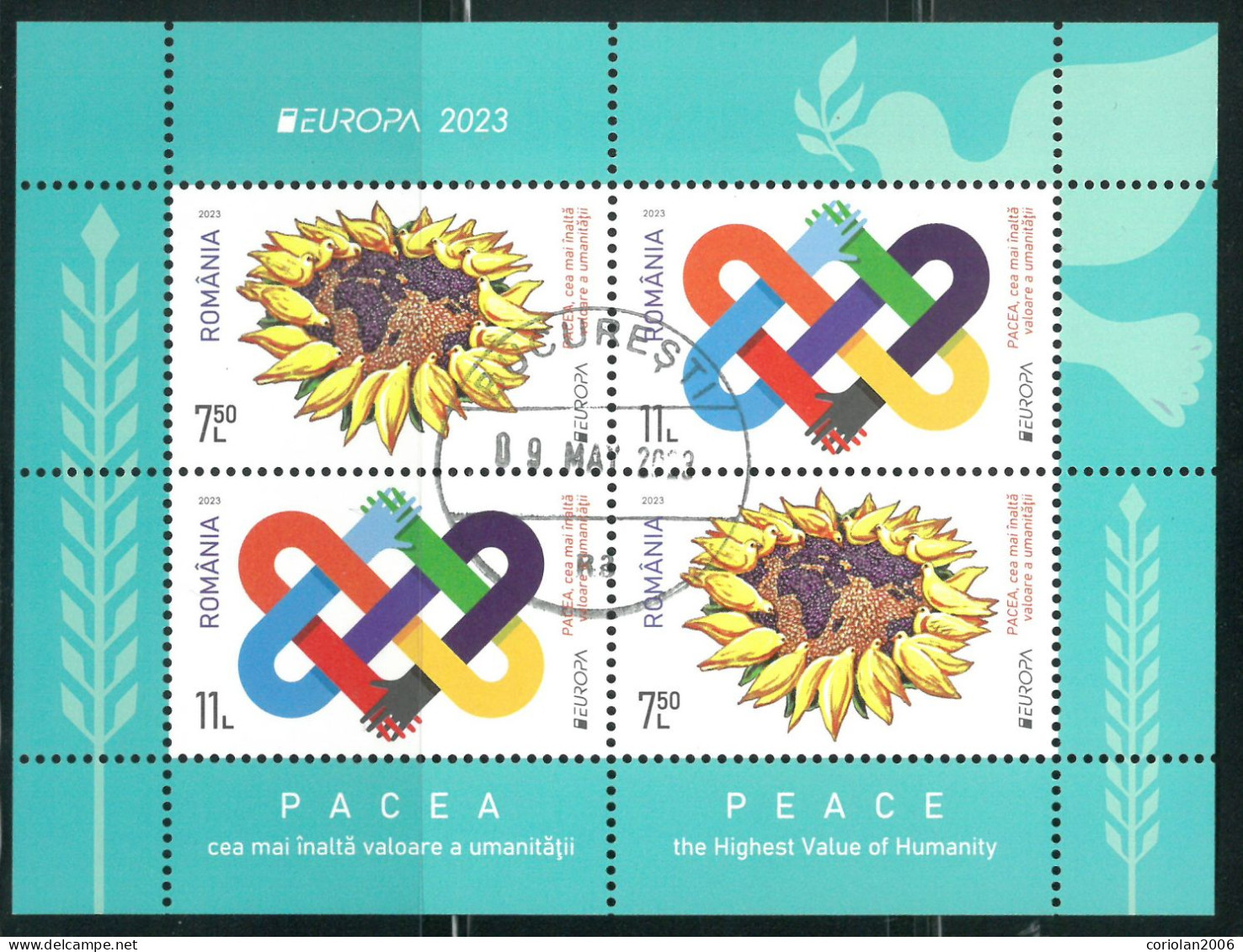 Romania 2023 / Europa / Peace / Block Type 1 / Set 2 Series Used - 2023