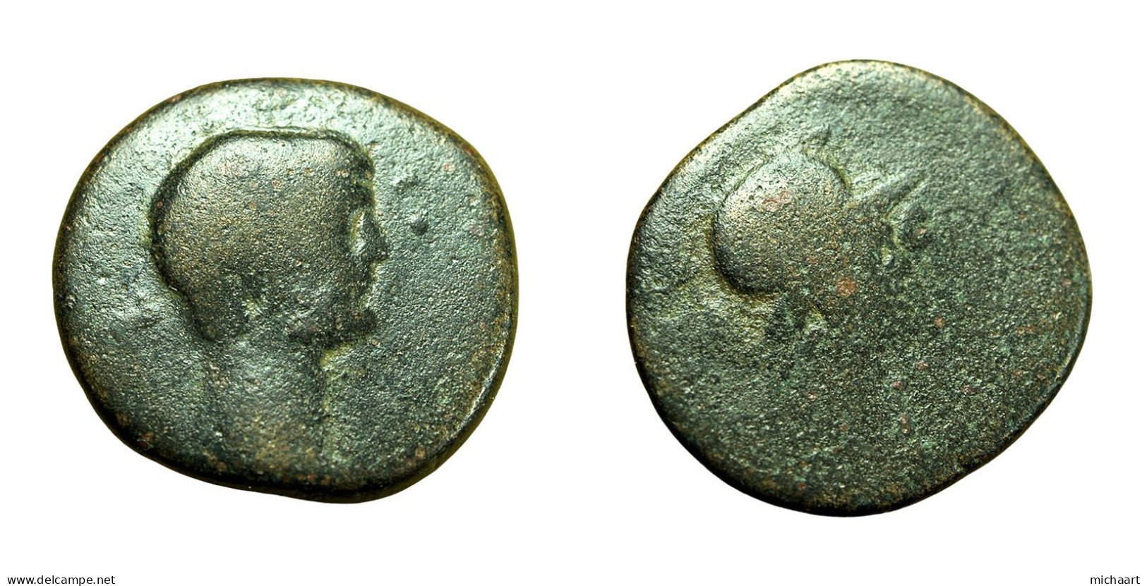Roman Provincial Coin Uncertain Cilicia AE19mm Bust Emperor / Athena 04060 - Röm. Provinz