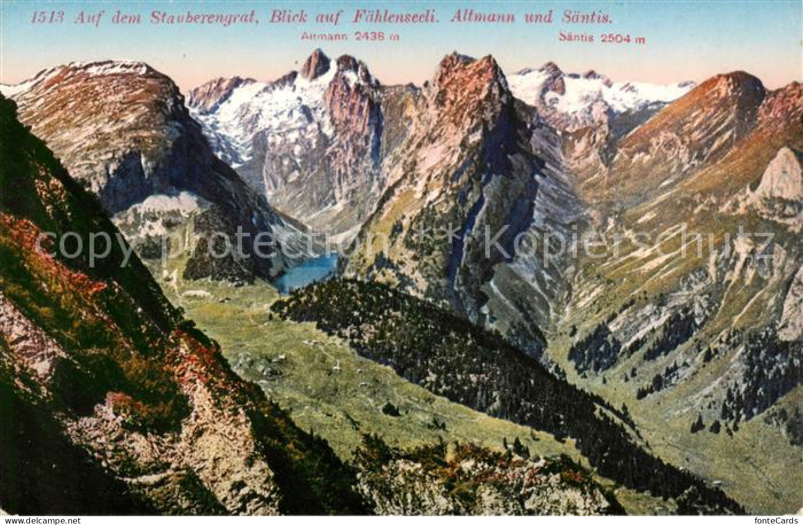 13795678 Saentis 2504m AR Blick Vom Stauberengrat Auf Faehlenseeli Altmann Und S - Autres & Non Classés