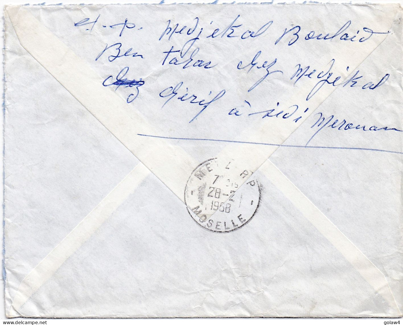 36832# ALGERIE LETTRE RECOMMANDE Obl SIDI MEROUAN CONSTANTINE 1966 Pour METZ MOSELLE - Argelia (1962-...)