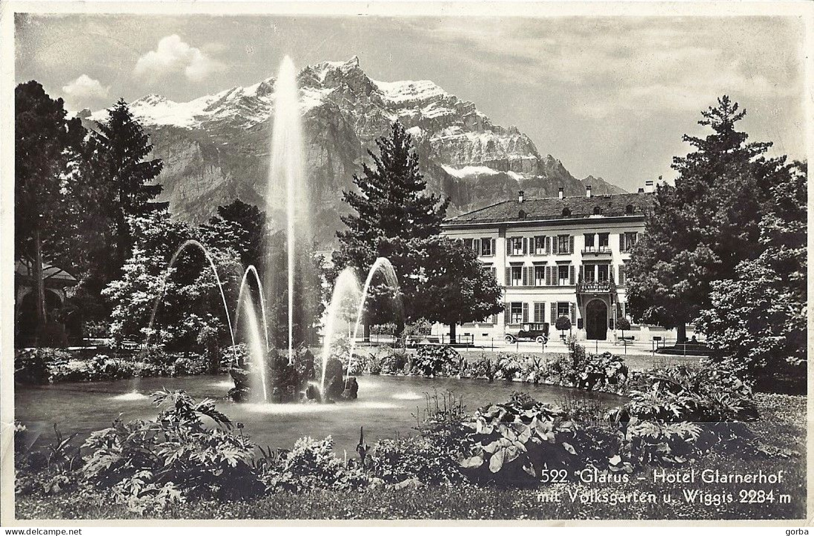 *CPA - SUISSE - GLARIS - Glarus - Hotel Glarnerhof Mit Volksgarten U. Wiggis - Autres & Non Classés