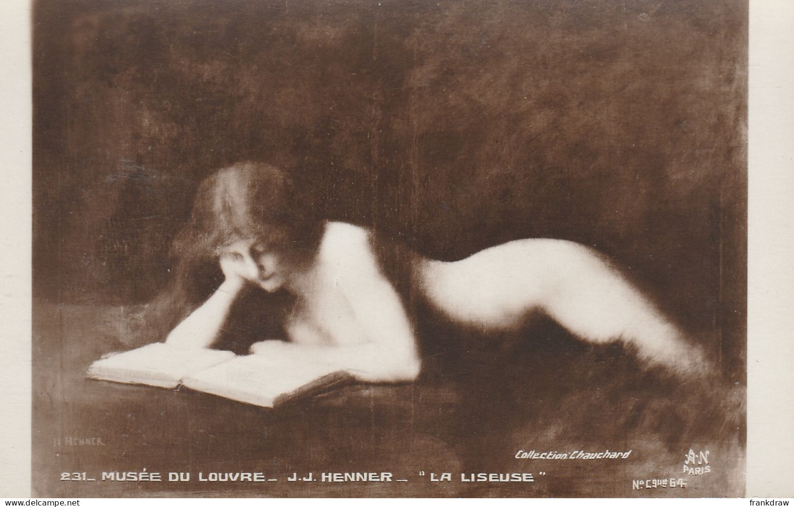 Postcard - Art - J.J. Henner - La Liseuse - Card No.gue64 - VERY GOOD - Unclassified