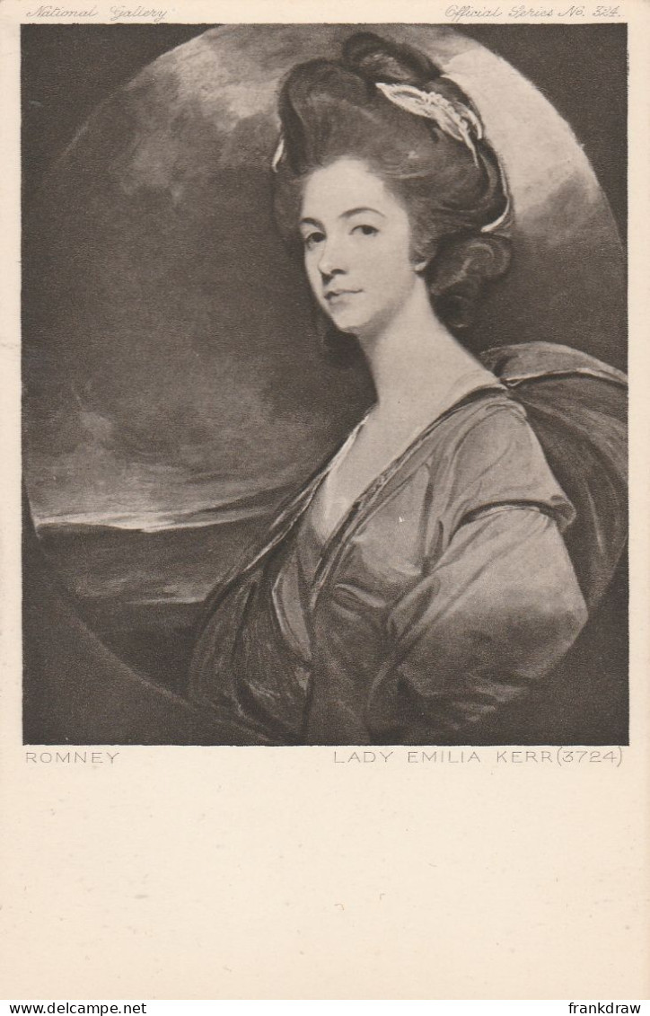 Postcard - Art - Rembrandt - Photogravure - Romney - Lady Emilia Kerr- Card No.3724 - VERY GOOD - Unclassified