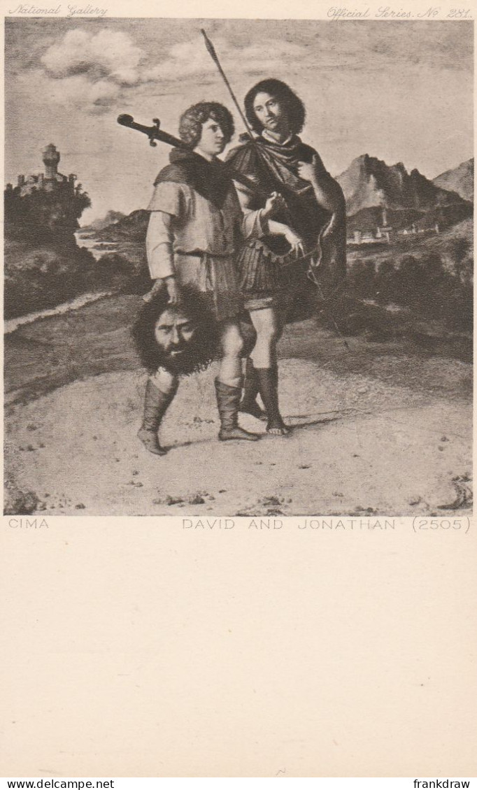 Postcard - Art - Rembrandt - Photogravure - David And Johnathan - Card No.2505 - VERY GOOD - Ohne Zuordnung