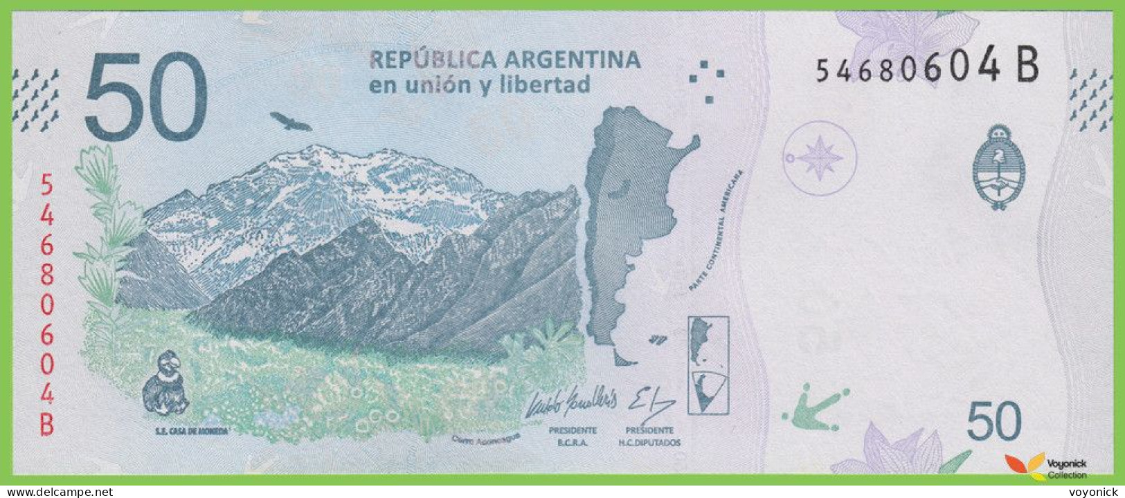 Voyo ARGENTINA 50 Pesos ND(2020) P363b B518b B UNC - Argentina