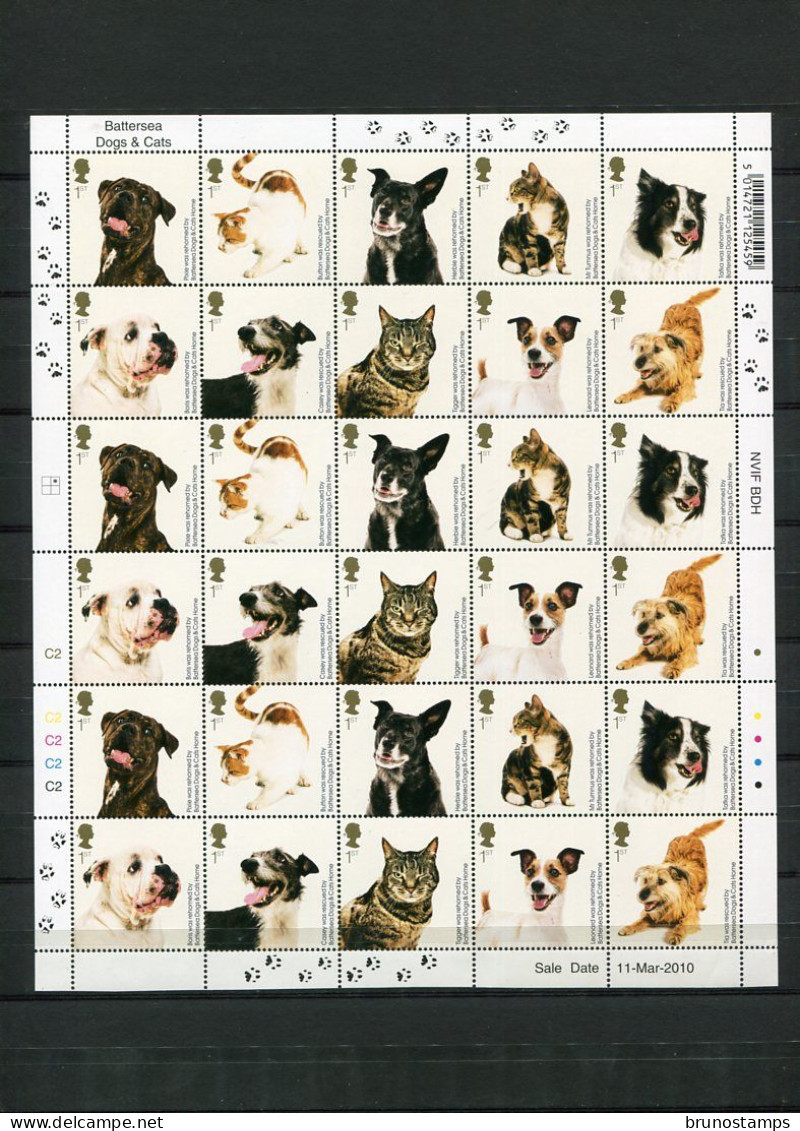 GREAT BRITAIN - 2010  BATTERSEA DOGS & CATS  SHEETLET   MINT NH - Hojas Bloque