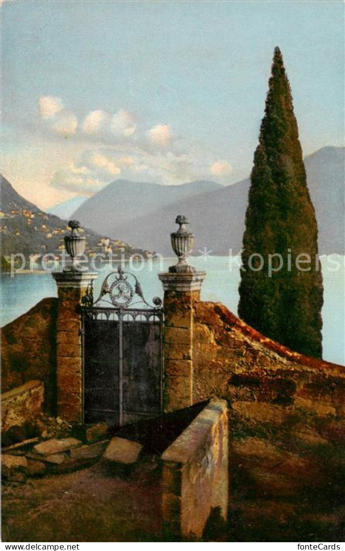 13795594 Castagnola Lago Di Lugano Schloss Eingangstor Seeblick Alpen  - Sonstige & Ohne Zuordnung