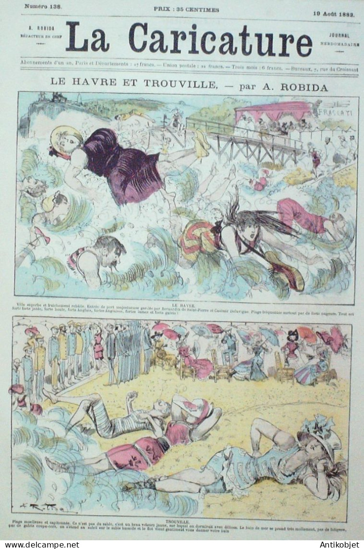 La Caricature 1882 N°138 Le Havre & Trouville Robida Notaire Trock La Moisson Tinant - Tijdschriften - Voor 1900