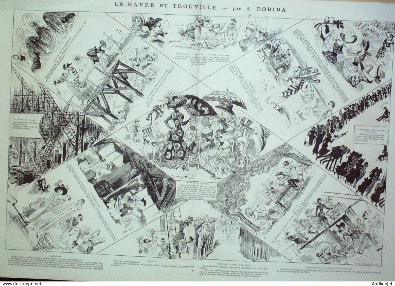 La Caricature 1882 N°138 Le Havre & Trouville Robida Notaire Trock La Moisson Tinant - Revues Anciennes - Avant 1900