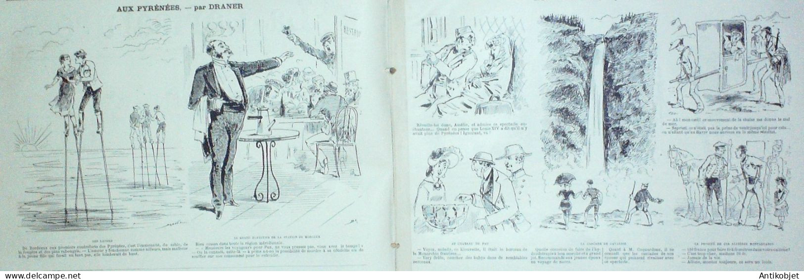 La Caricature 1882 N°139 Aux Pyrénées Draner Trock Train De Plaisir Tinant - Tijdschriften - Voor 1900