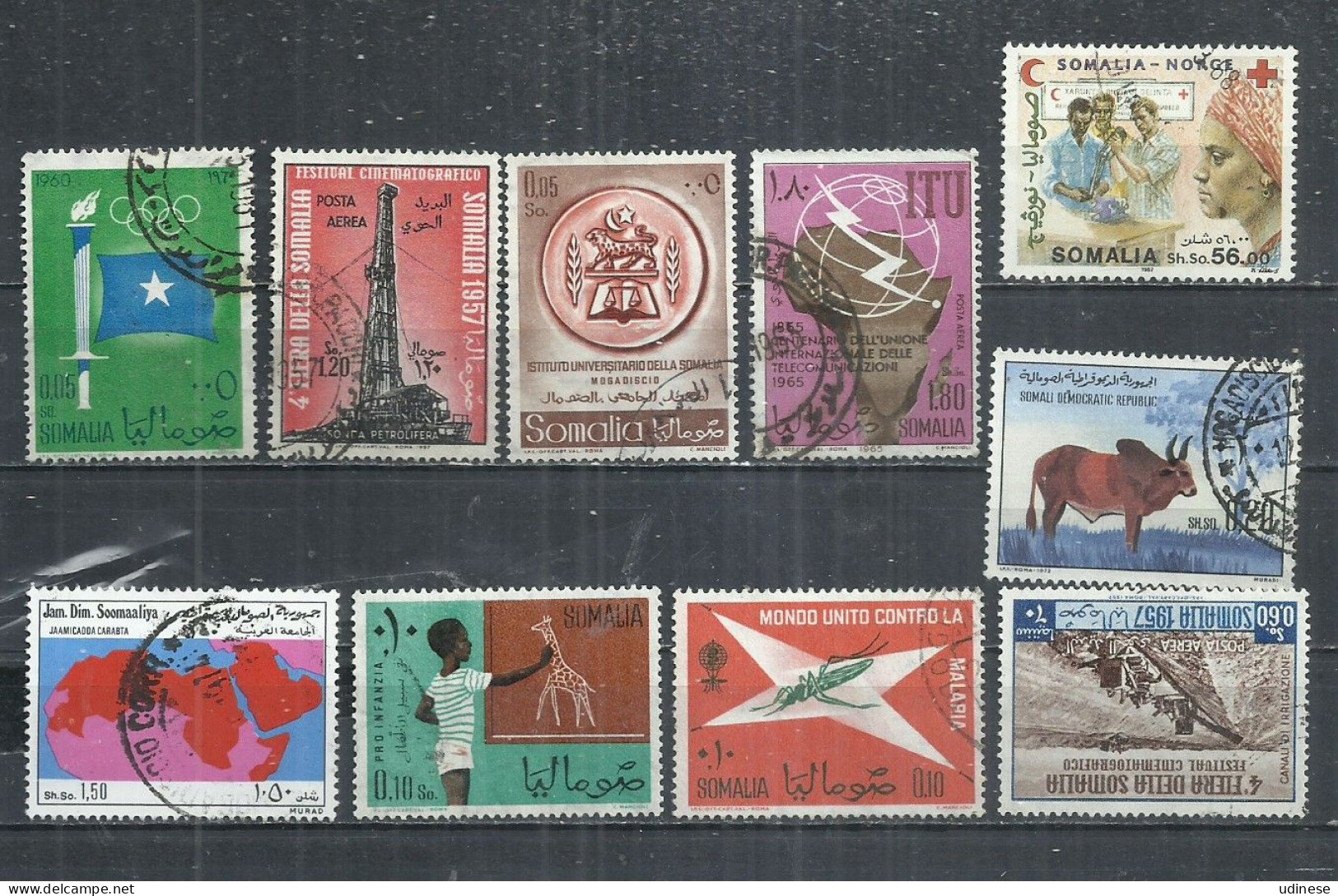 TEN AT A TIME - SOMALIA - LOT OF 10 DIFFERENT 3 - POSTALLY USED OBLITERE GESTEMPELT USADO - Somalia (1960-...)