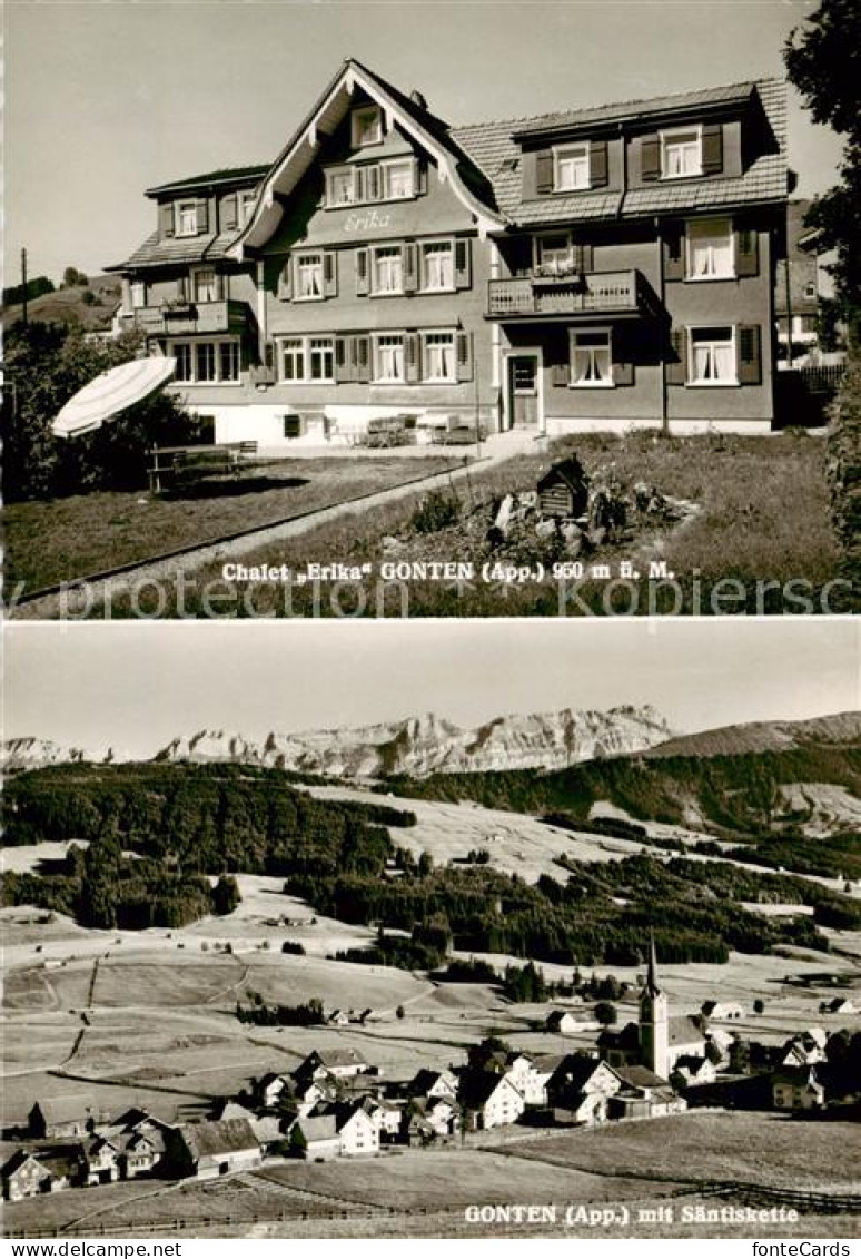 13795154 Gonten IR Gesamtansicht M. Saentiskette U. Chalet-Erika Aussenansicht  - Autres & Non Classés