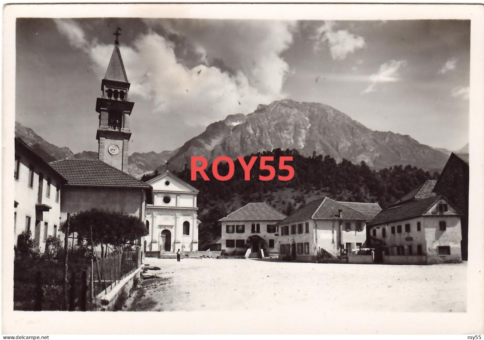 Veneto-belluno-lamosano Frazione Di Chies D'alpago Piazza Di Lamosano Veduta Piazza Fine Anni 40 - Otros & Sin Clasificación