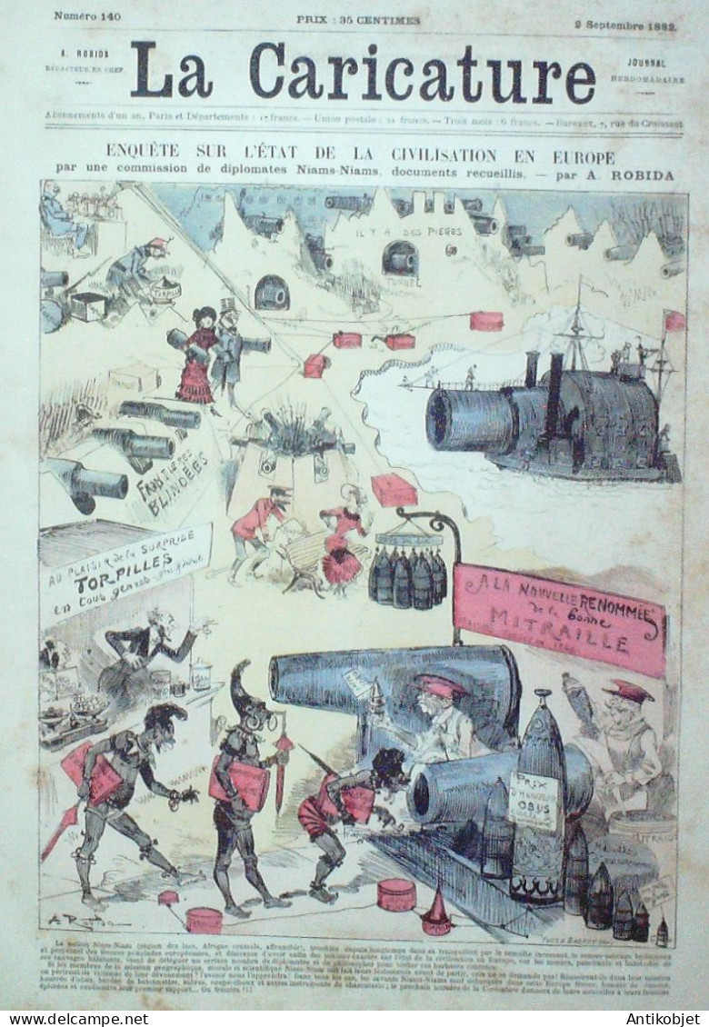 La Caricature 1882 N°140 Etat De Civilisation En Europe Robida Jules Claretie Law-Tennis Loys - Tijdschriften - Voor 1900