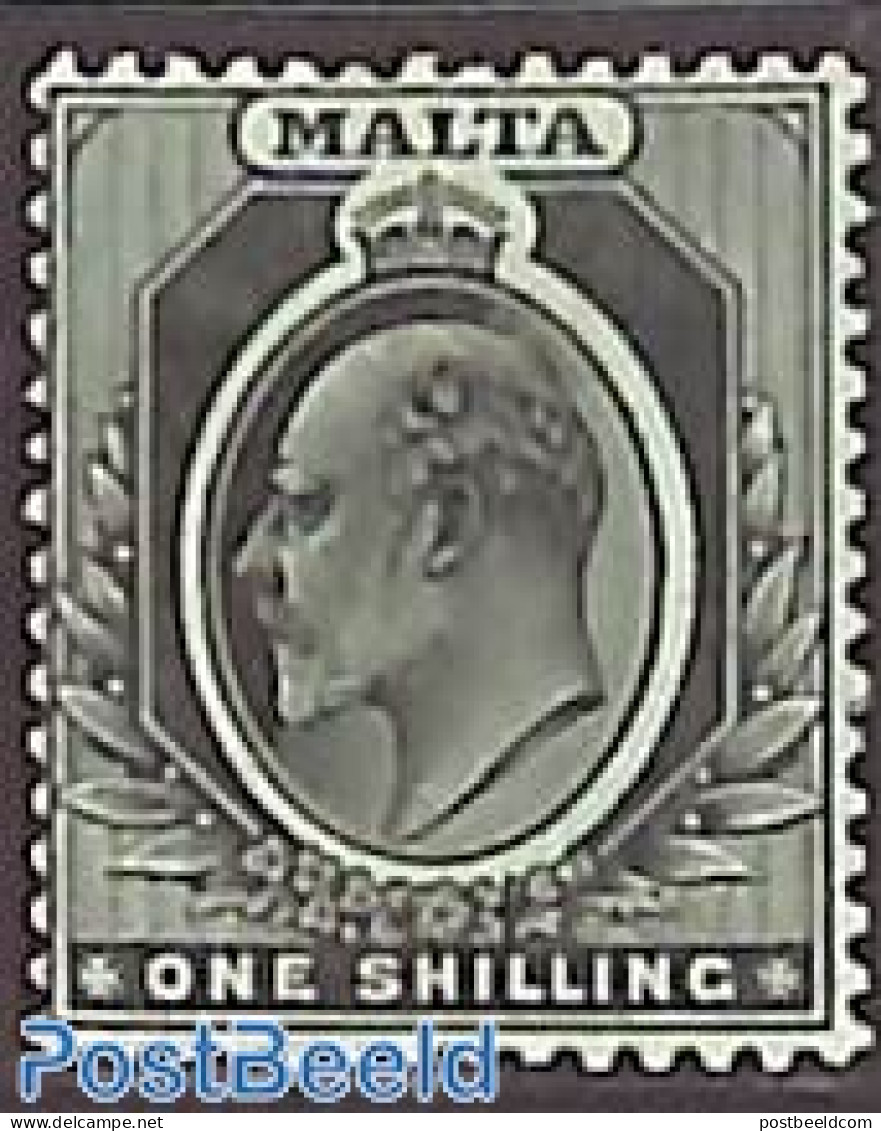 Malta 1907 1Sh, Stamp Out Of Set, Unused (hinged) - Malte