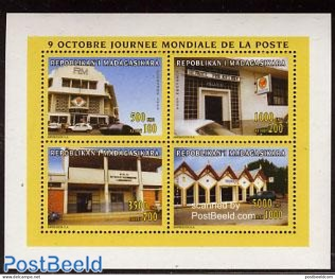 Madagascar 1996 World Postal Day 4v M/s, Mint NH, Transport - Post - Automobiles - Post