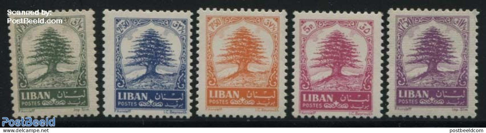 Lebanon 1964 Definitives 5v, Mint NH, Nature - Trees & Forests - Rotary, Lions Club