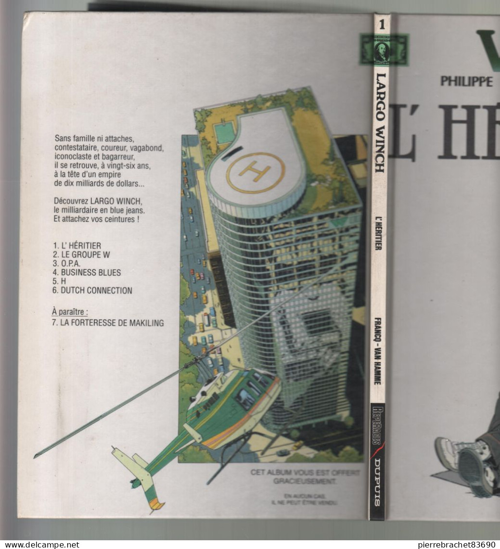 Francq / Van Hamme. Largo Winch. L'héritier. 1995 - Sonstige & Ohne Zuordnung