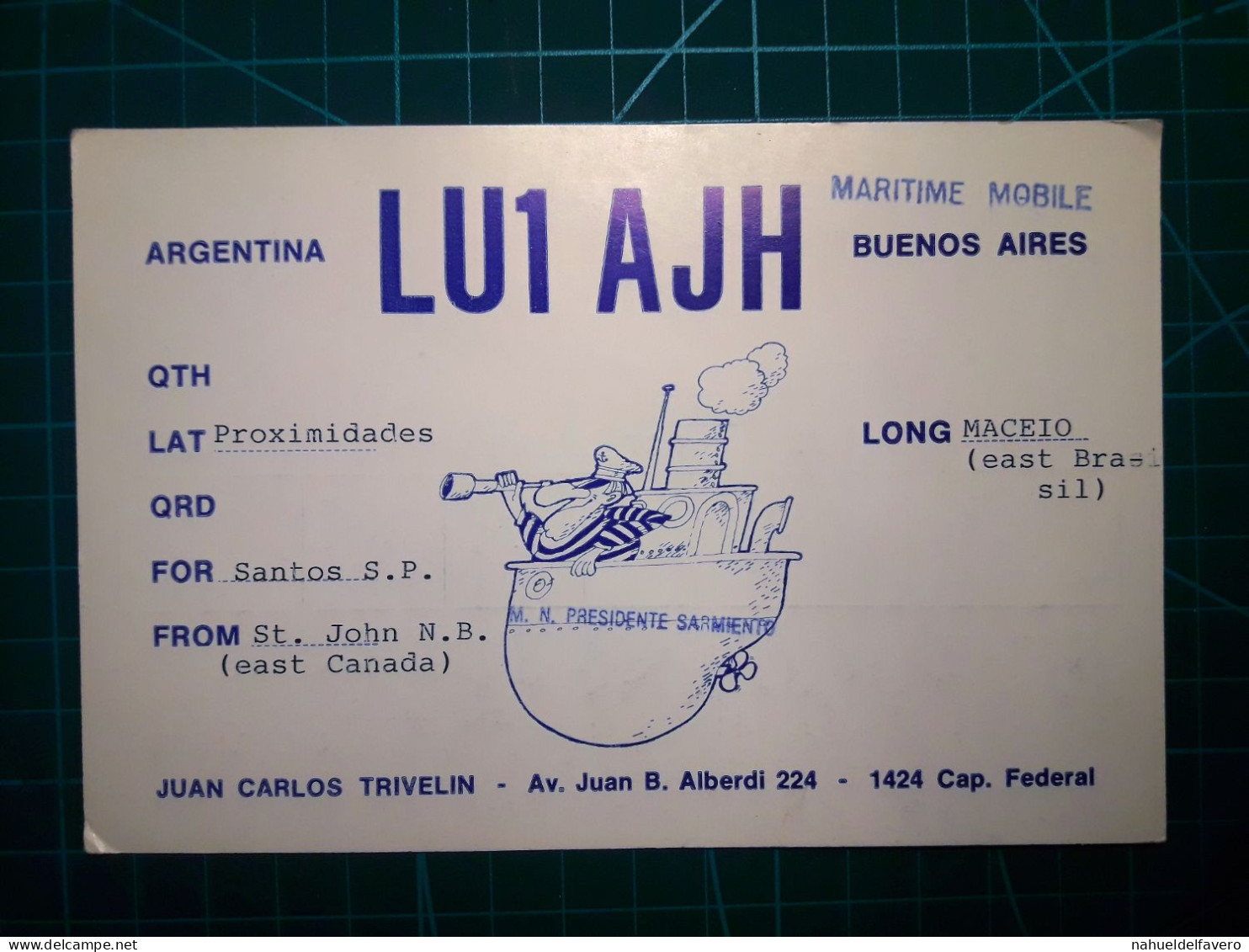 ARGENTINE, Carte QSL (Radio Connection Confirmation) Circulant D'un Radioamateur à L'autre. Région 2 (IARU) - Amateurfunk