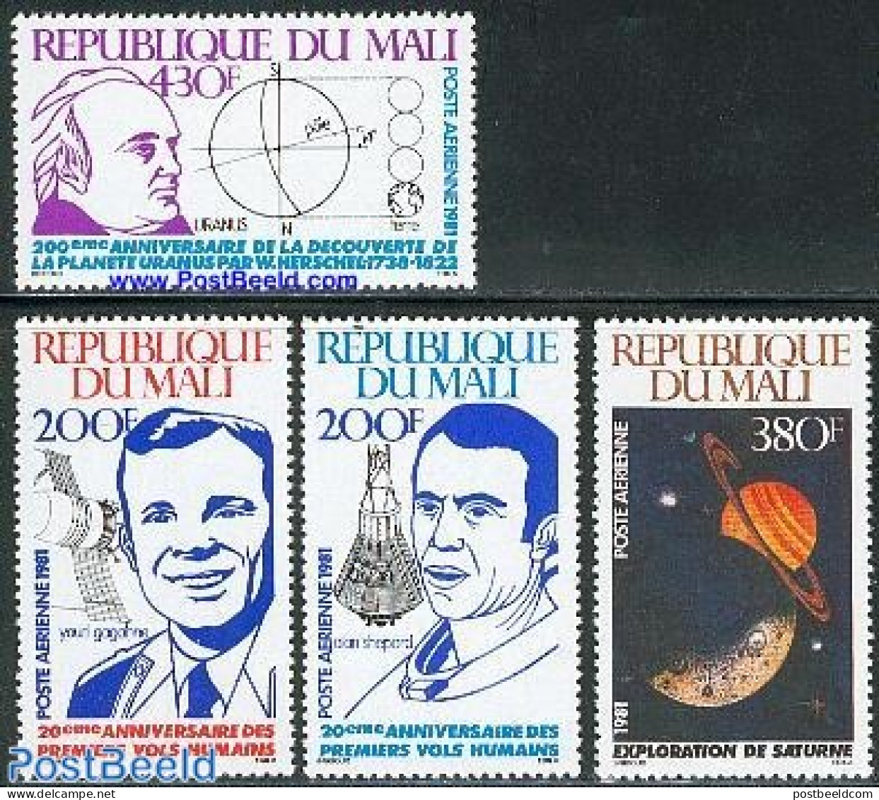 Mali 1981 Space Exploration 4v, Mint NH, Transport - Space Exploration - Mali (1959-...)
