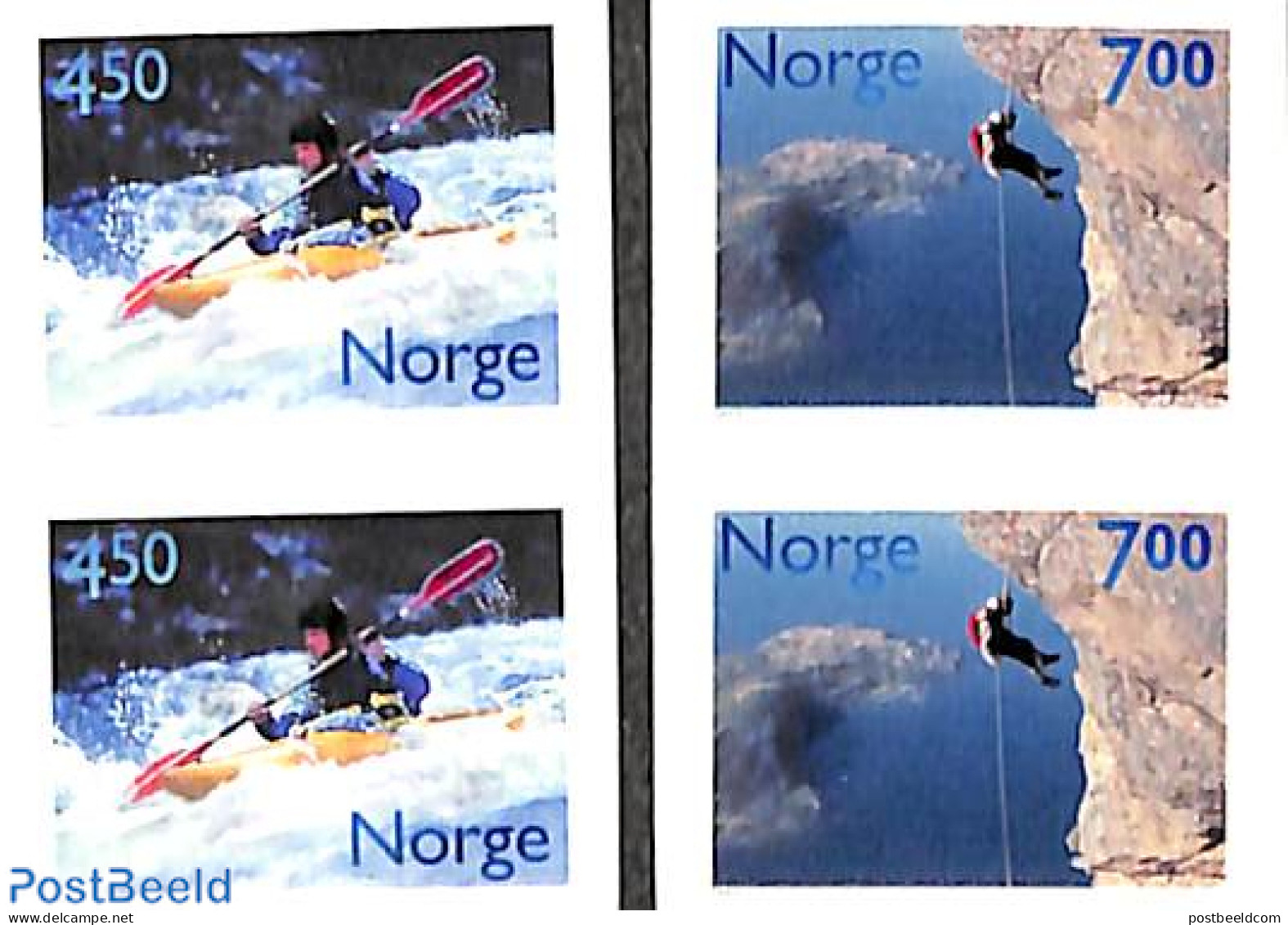 Norway 2001 Sports 2x2v S-a, Mint NH, Sport - Kayaks & Rowing - Mountains & Mountain Climbing - Sport (other And Mixed) - Nuevos