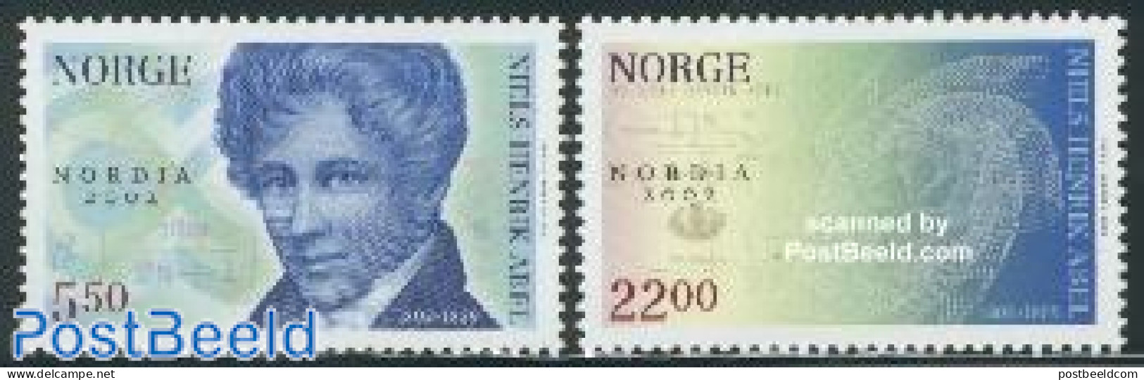 Norway 2002 Nordia, Niels Abel 2v Overprints, Mint NH, Science - Statistics - Neufs