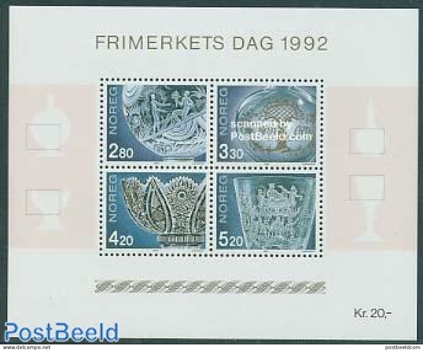 Norway 1992 Stamp Day S/s, Mint NH, Stamp Day - Art - Art & Antique Objects - Ungebraucht