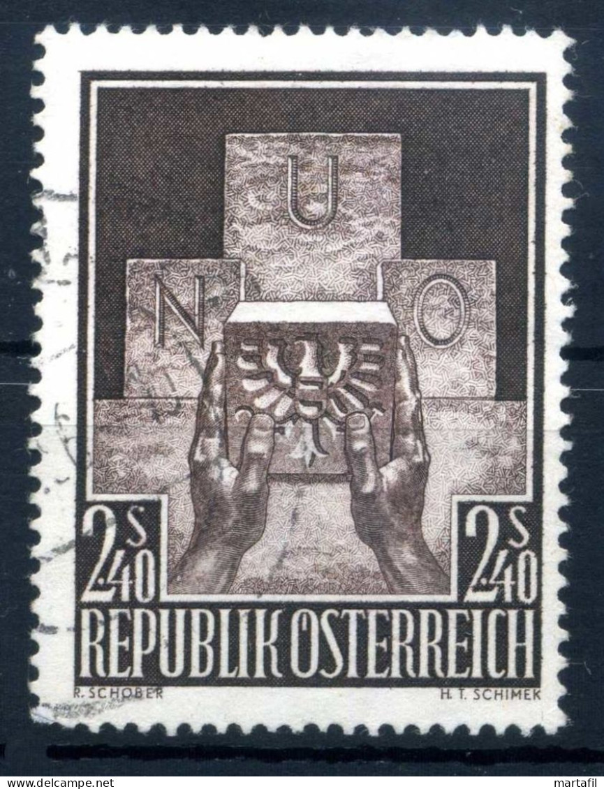 1956 AUSTRIA SET USATO 858 Amissione Dell'Austria Alle Nazioni Unite - Oblitérés